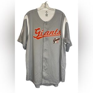 True Fan San Francisco Giants Jersey Mens Size X-Large Gray White Baseball Fan